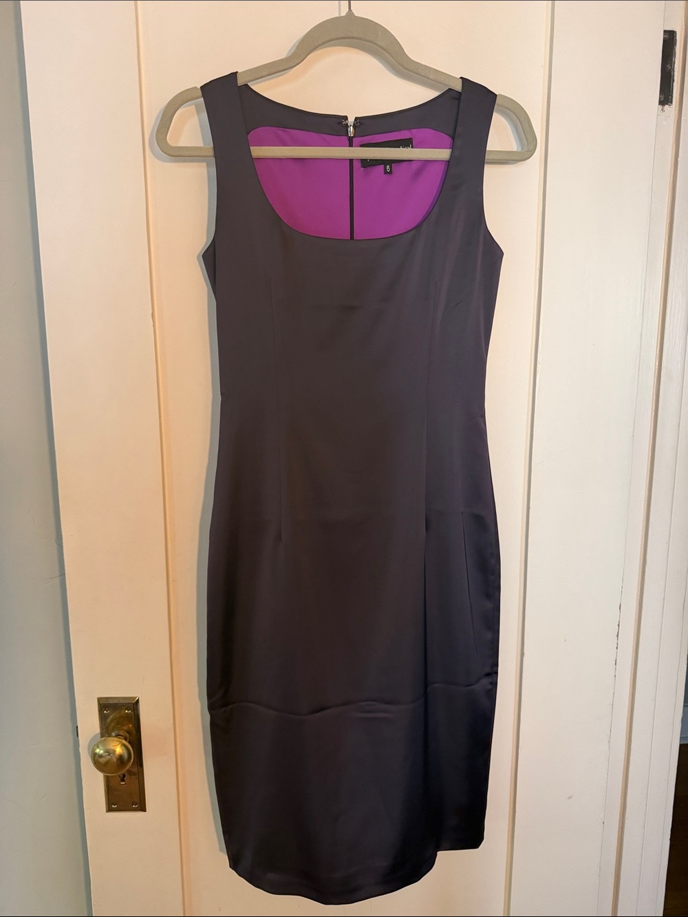 Stellestial Sleeveless Midi Sheath Dress in Deep Purple